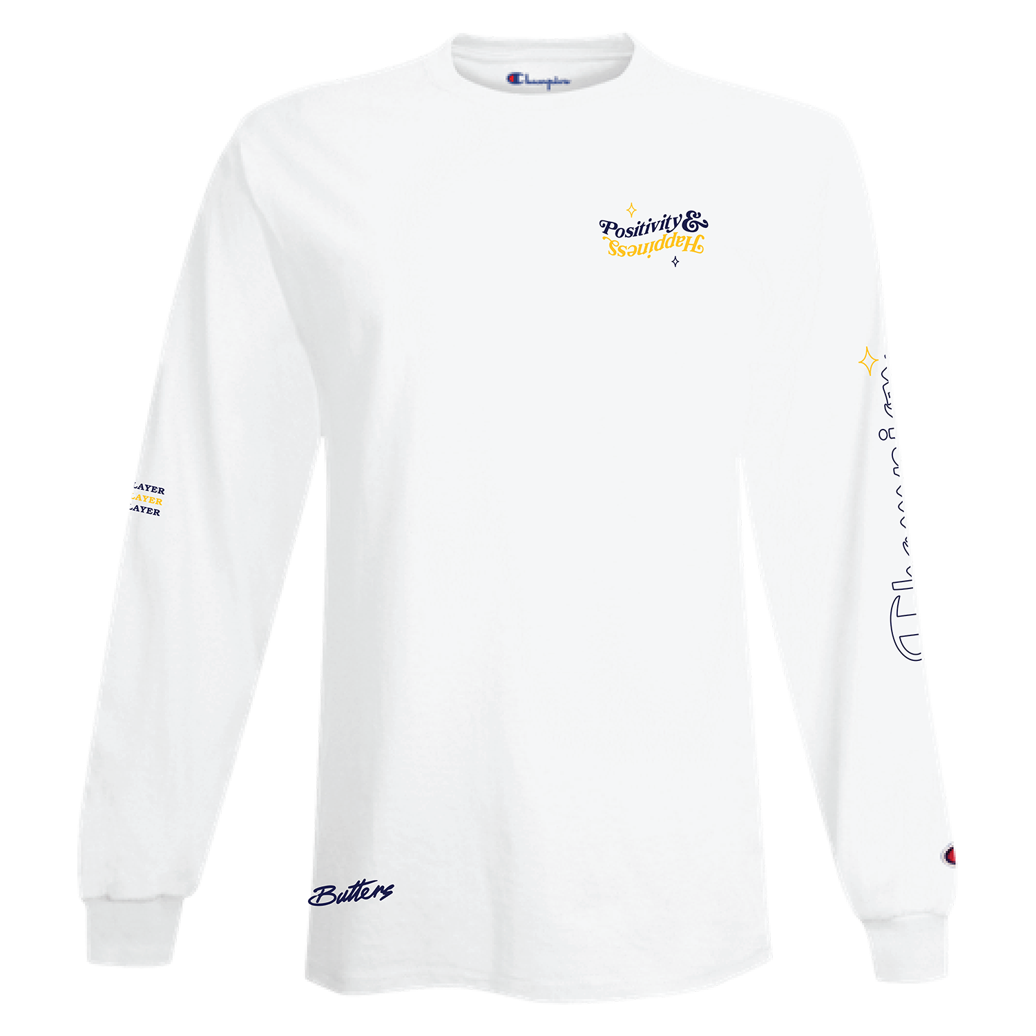 PREORDER NoisyButters - Champion Long Sleeve Tee [White]