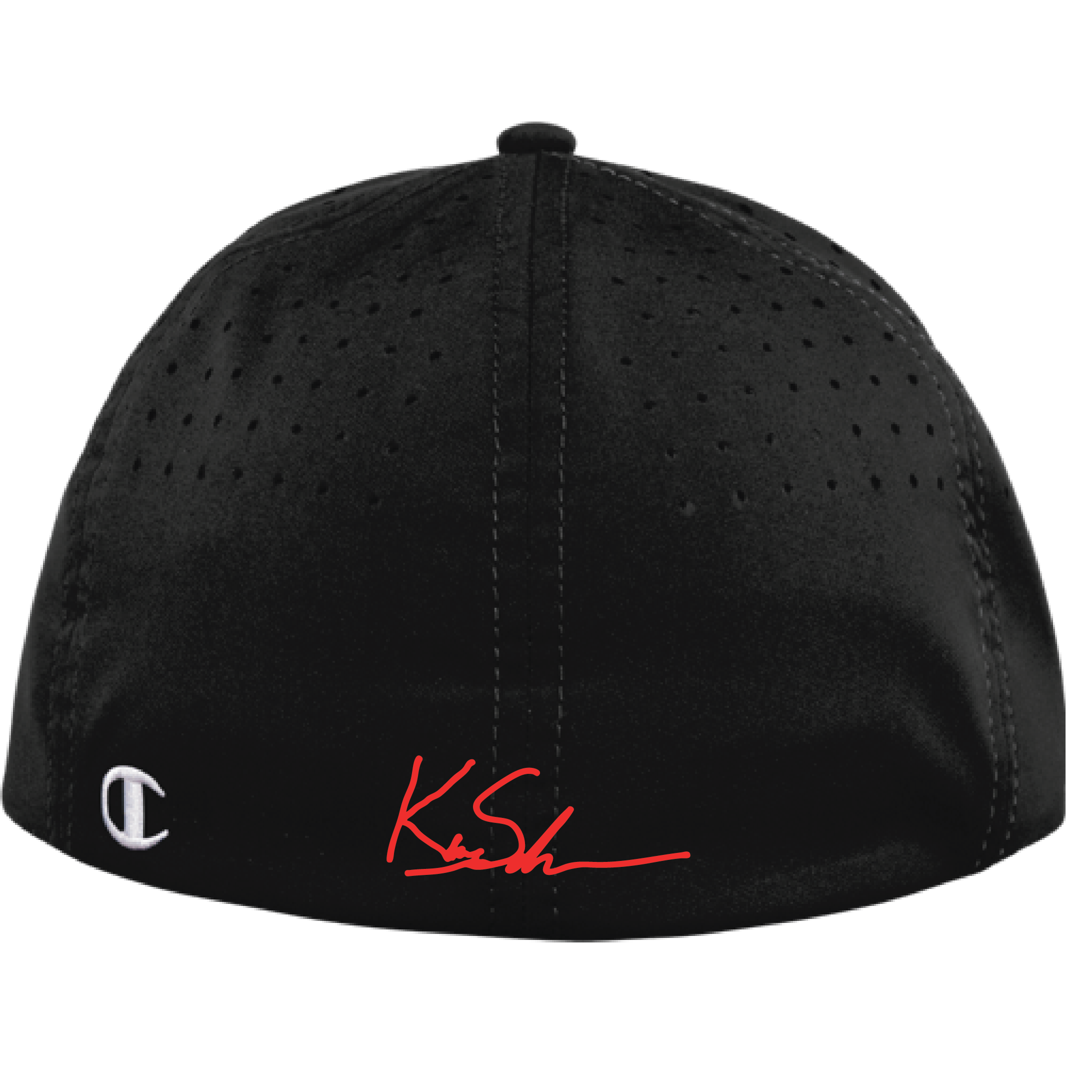 PREORDER KingSchratz - Champion Flat Bill Stretch Fit Hat [BLACK/WHITE]