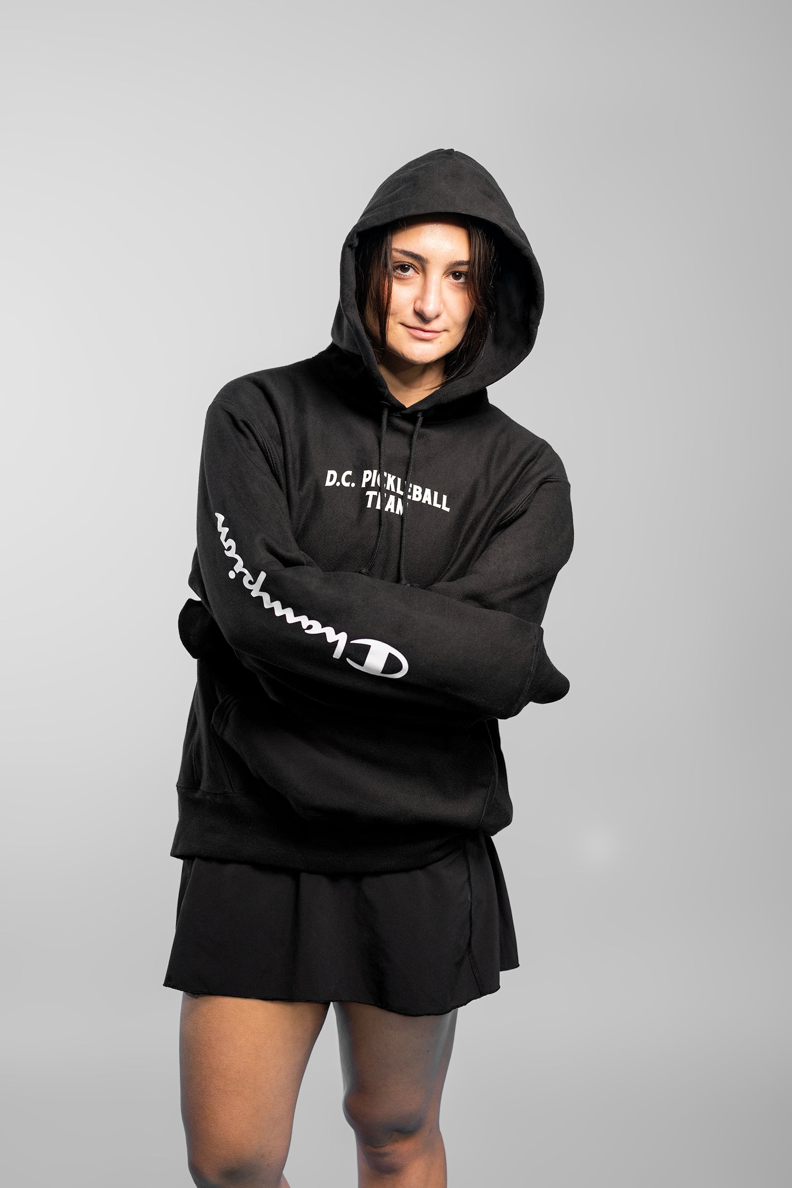 DC Pickleball - Champion Text Pullover Hoodie [Black]